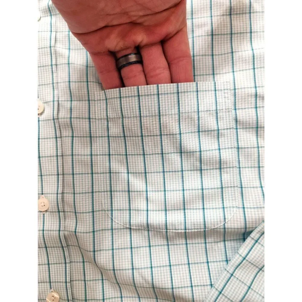 Brooks Brothers plaid men's Large supima cotton button up with chest pocket - Picture 5 of 8